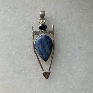 NWOT Sundance Cerulean Spear Pendant, Lapis Lazuli, Blue Quartz, Sterling Silver